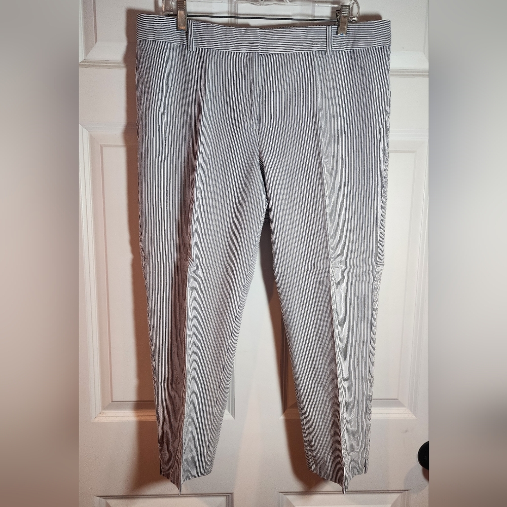 Talbots Black & White Pinstripe Cropped Pants